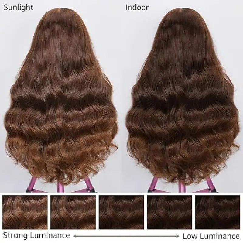 Wewave Chocolate Brown 13x6 Human Hair Wigs HD Lace Body Wave Wig 200% Density Re Plucked Bleached Knoted Brazilian Hair Wigs