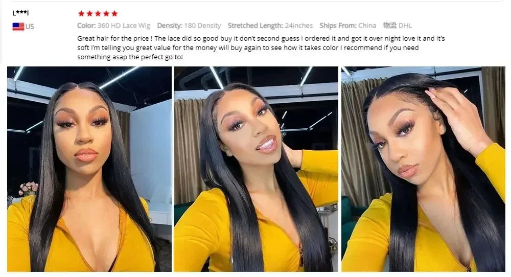 200 Density 13x4 13x6 Full Frontal 360 HD Transparent Lace 40 46 Inch Long Straight 5x5 Closure Human Hair Pre plucked Wigs